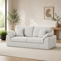 89.8" Cloud Boneless Sofa, Loveseat Couches with 4 Pillows, Modern Living Room 2 Seater Sofa for Small Space, Apartment, No Assembly, Beige