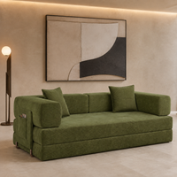 MoonSpeak 78.8'' Futon Sofa Bed, Boneless Couches for Living Room, Green